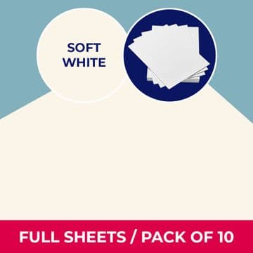 Soft White Mountboard - Pack of 10 - 810 x 1198mm (32 x 47 inches) | RRP: £124