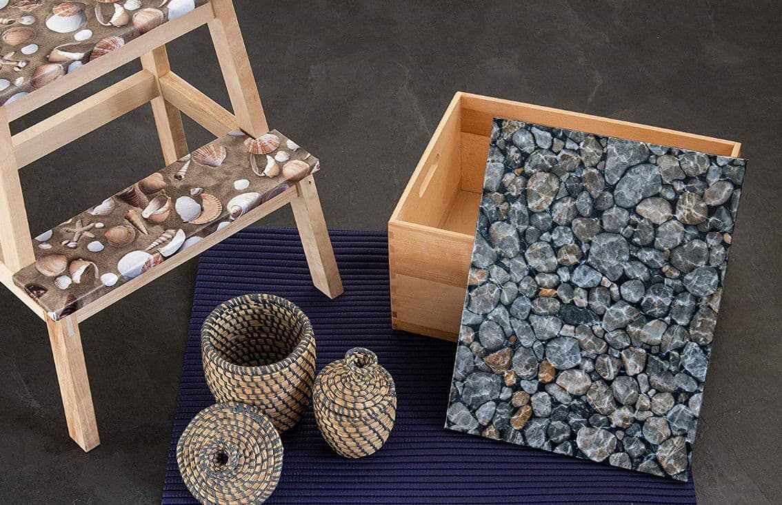 1 5m x 45cm Sea Shells Sand Self Adhesive Vinyl Sticky Back Wrap DC