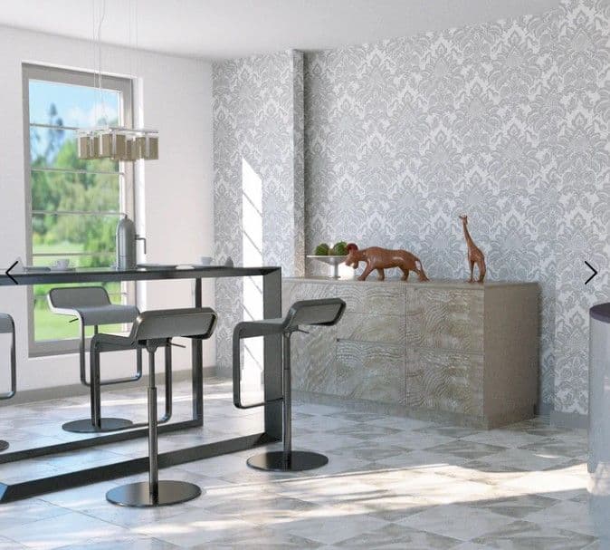 ARTHOUSE GLITTER GLISTEN DAMASK FLORAL PATTERN METALLIC WALLPAPER 673208