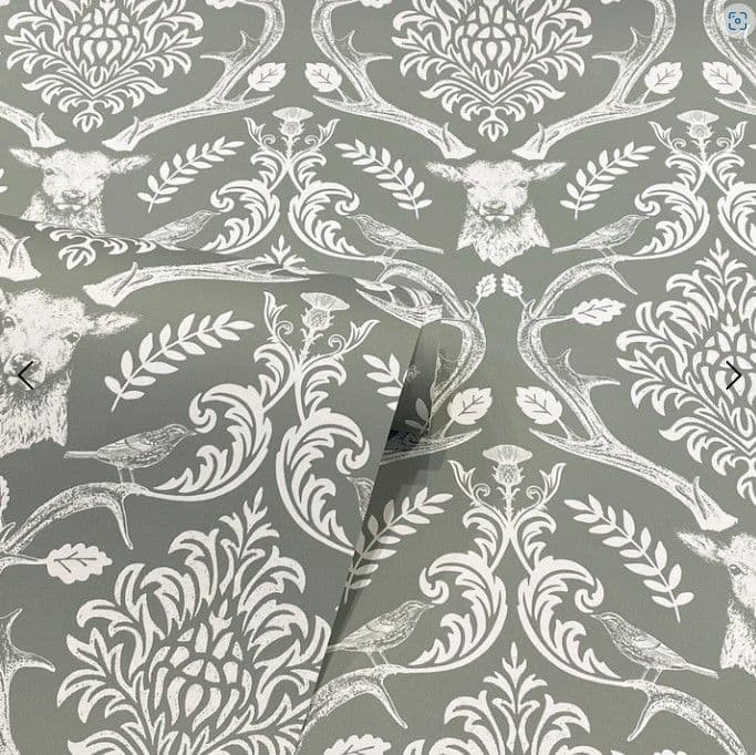 ARTHOUSE SAGE GREEN STAG DAMASK QUALITY WALLPAPER 923706