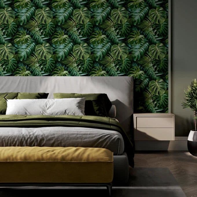 ARTHOUSE TROPICAL FOLIAGE PALM LEAVES LIVING WALL GREEN WALLPAPER 924108