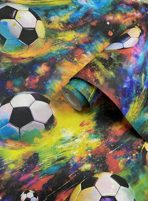 CHILDRENS FOOTBALL FEATURE WALLPAPER GALAXY MULTI KIDS WALL HOLDEN