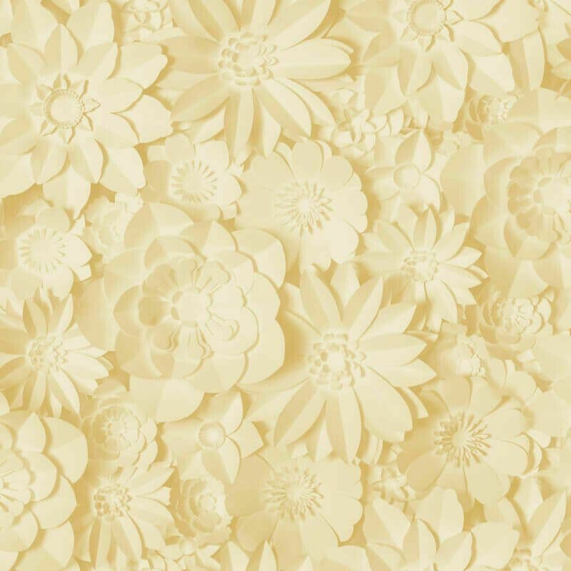 FINE DECOR DIMENSIONS 3D FLORAL EFFECT YELLOW OCHRE FLOWER WALLPAPER
