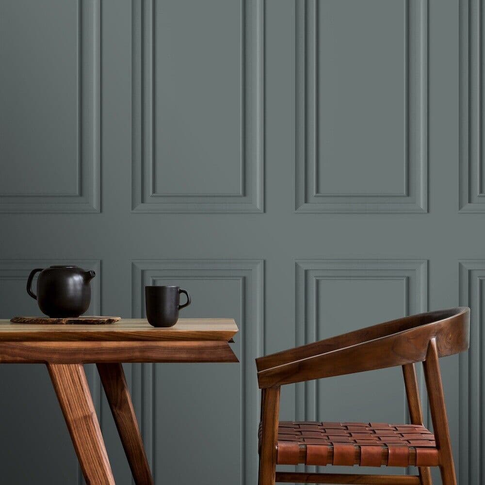 RASCH THE DESIGN LIBRARY DIMENSION PANEL PETROL GREEN WALLPAPER 283241