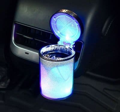 1pc Plastic Car Ashtray With Led Light
