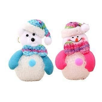 2 PCS Christmas Night Light Christmas Snowman Bear LED Lights Santa Night Light