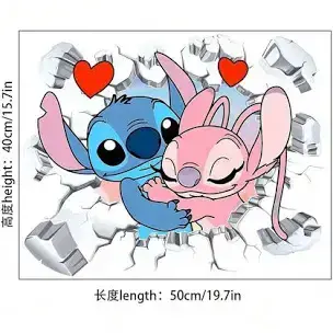 3D Broken Wall Lilo & Stitch Wall Stickers For Kid's Room