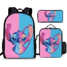 3Pcs 3D Printed Stitch Backpack Shoulder Bag Pencil Case For Kids School Bag