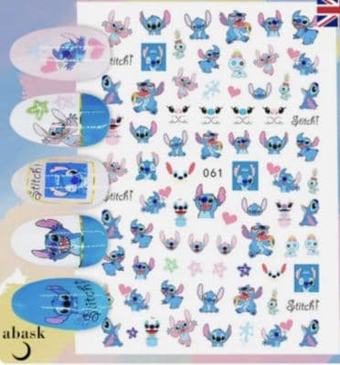 3pcs Cartoon Nail Art StickersCute Nail Stickers