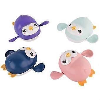 4pcs Baby Bath Toys, Wind up Penguin Bathtub Toys, Toddlers Swimming Floating Playing Set in