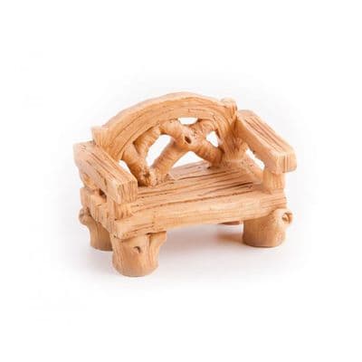 5.3cm Resin Wood-Look Garden Bench for Miniature Garden Crafts