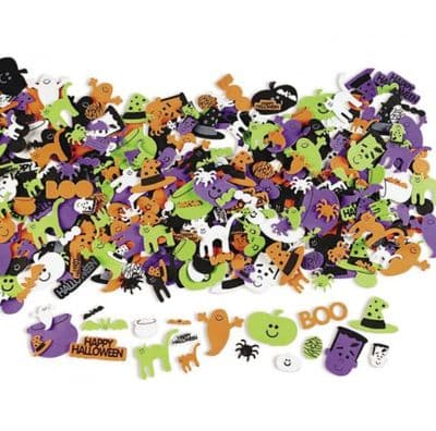 500 Happy Halloween Self Adhesive Foam Shapes for Kids Craft