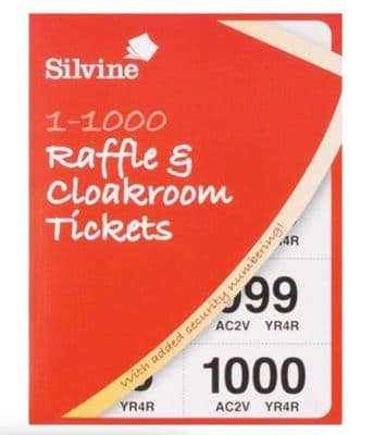 6 x Silvine Cloakroom & Raffle Tickets 1-1000