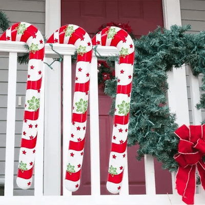 6Pcs 87CM Inflatable Candy Cane Christmas Decorations,