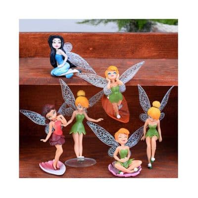 6pcs Flower Fairy Pixie Fly Wing Family Miniature Dollhouse Garden_Decor