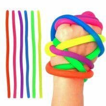 6X STRETCHY NOODLE STRINGS FIDGET TOY KIDS NEON SENSORY STRESS ANXIETY
