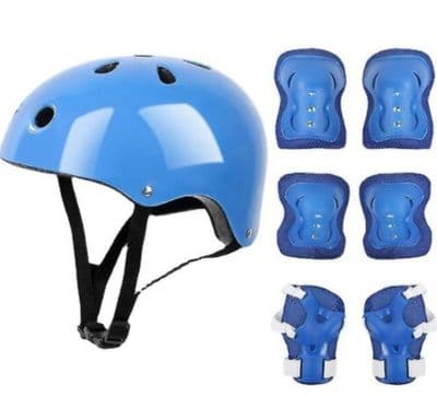 7 Pcs Kids Protective Gear Set Roller Skate Helmet Elbow Wrist Knee Pad