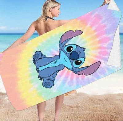 70x150cm Stitch Cartoon Bath Towel Beach Swim Towels Comfortable Microfiber Blanket