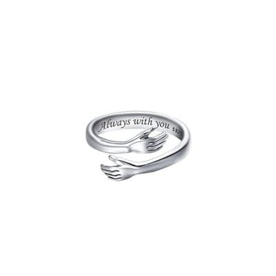925 Sterling Silver Hug Rings for Women, I Love You Forever Love You Mother Gift Sister Gifts Engrav