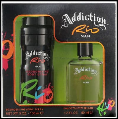 Addiction Rio 2pcs Gift Set For Men (50ml EDT Perfume + 150ml Body Spray)