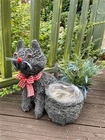 Adorable Brushwood Cat Planter