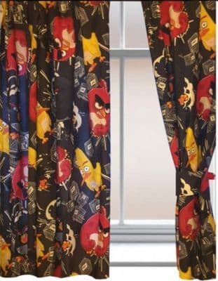 Angry Birds Curtains With Tie Backs
