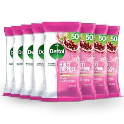 Antibacterial Surface Cleaning Wipes, Pomegranate, Total 400 Wipes (8 Packs X 50), Anti Bac Wipes, M