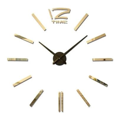 Antique Mini DIY Mirror Surface Clock Sticker Mute Wall Clock 3D Wall Watch Living Room Home Office