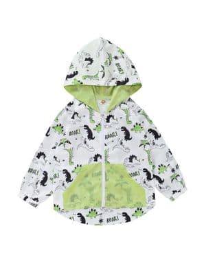 Baby Kid Boy Green Dinosaur Hooded Jacket