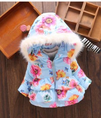 Baby Kids Girls Coat Parka Hooded Padded Warm