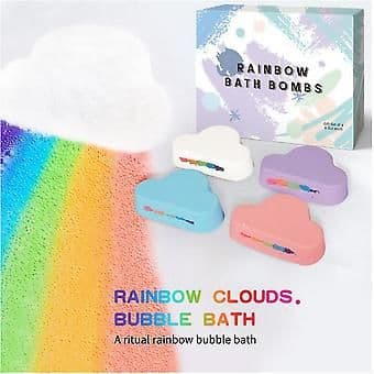 Bath Bombs 4pcs Gift Set, Handmade Natural And Organic Bath Bomb