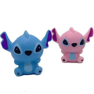 Blue+Pink) Squishy Anti-Stress Fidget Toy Stitch Squeeze Toys Slow Rising Scented Reliever