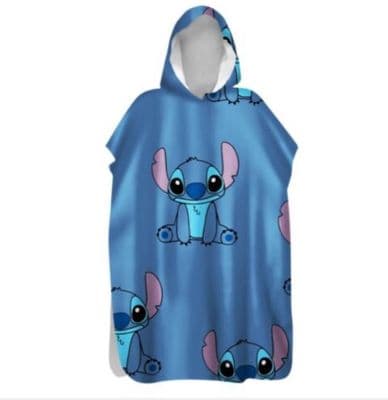 Blue Stitch) Stitch Printed Plush Hooded