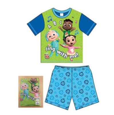 BOYS TODDLER OFFICIAL COCOMELON SHORTIE PYJAMAS