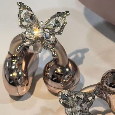 Butterfly Rhinestone for Clip on Earbuds Open Ear