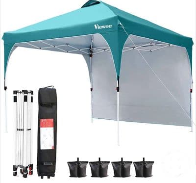 Canopy Tent with Side Wall 10' x 10' Anti-UV, Pop-up Canopy