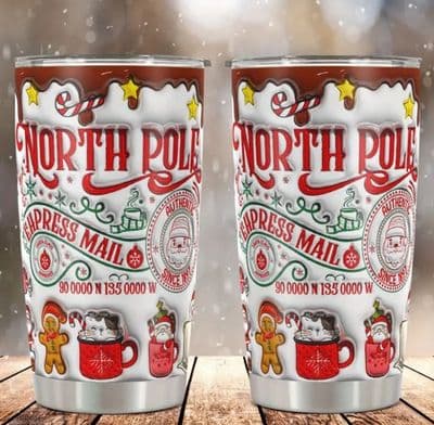 Christmas 20oz Stainless Steel Tumbler with Sliding Lid - Reusable