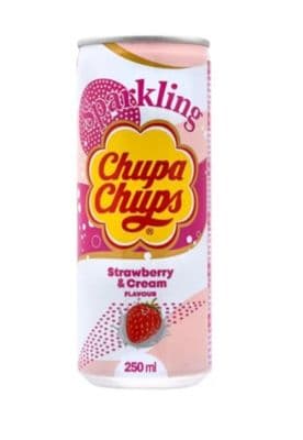 Chupa Chups Sparkling Strawberry And Cream Soda Can 250ml Case of 24