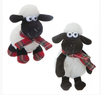COMICAL SHEEP WITH TARTAN TRIM 7INCH SOFT TOY