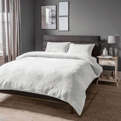 COSY & SOFT TEDDY DUVET SET STONE