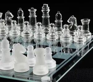 CRYSTAL MARBLE GLASS CHESS