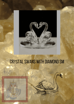 Crystal Swans with Diamond Sm