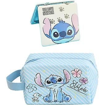 dlaho PU Cosmetic Bags with Mirror, Stitch Stitch