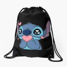 Drawstring Bag Lilo And Stitch Love Sport Gym Shoe Backpack 🎒