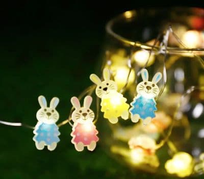 Easter Bunny LED String Lights with Battery Powered