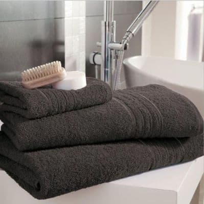 EGYPTIAN COTTON HAMPTON BATH TOWELS CHARCOAL Set of 4