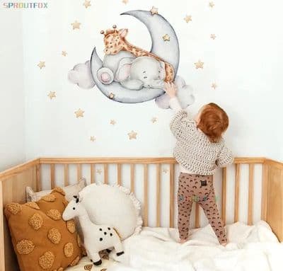 Elephant Giraffe Wall Stickers Child Wall Decorative Vinyl