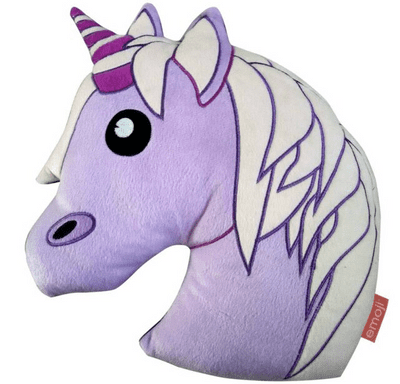 Emoji Unicorn Embroidered Cushion