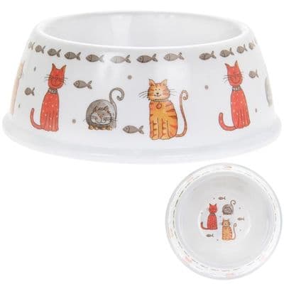 Faithful Friends Cat Food/Drink Bowl 17cm