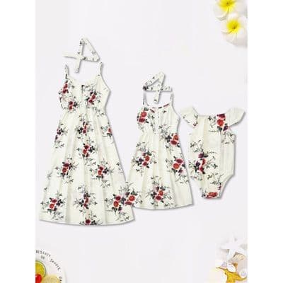 Family Matching Mom And Daughter Holiday Dress